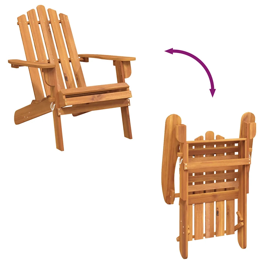 Sedie da Giardino Adirondack 2pz-Sedia da esterno in Legno Massello di Acacia
