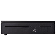 Cassetto portadenaro scorrevole 40,5 x 42 x 9 cm con serratura a chiave e vassoio estraibile moderno acciaio nero 20_0014343