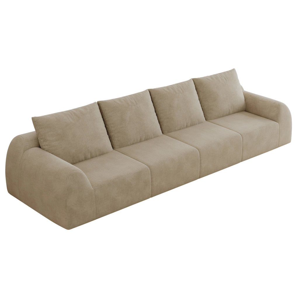 Divano compresso in tessuto chenille; imbottitura in schiuma elastica; colore kaki