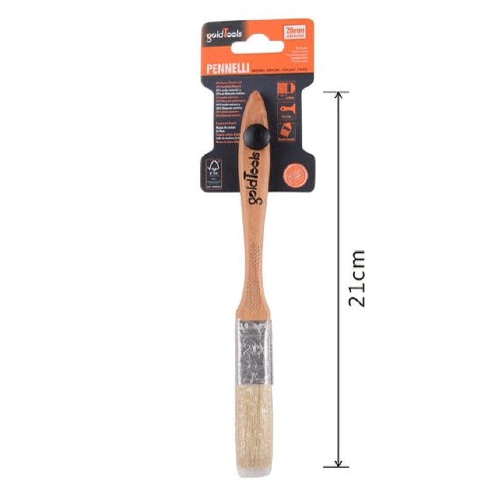 Trade Shop - Pennello Piatto 21cm Con Manico Legno Setole Morbide Per Pittura Vernice 90201 -