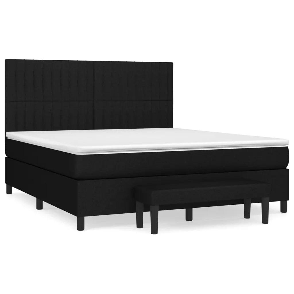 Giroletto a Molle con Materasso Nero 180x200 cm in Tessuto 3136775