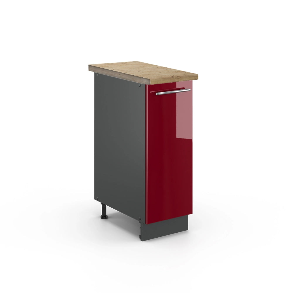 Armadio cucina dispensa alto Fame-Line Bordeaux lucido/Antracite 30 cm, PL Rovere Vicco
