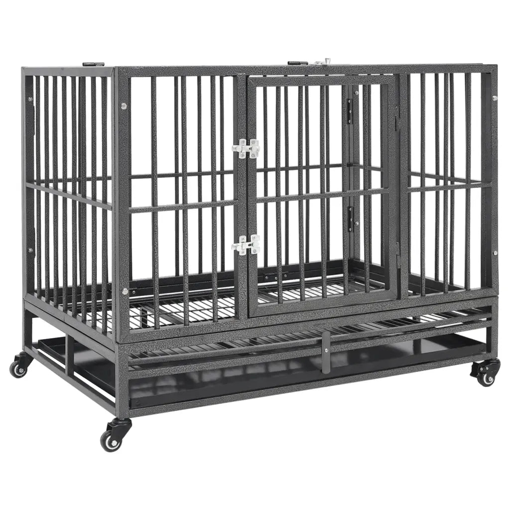 Gabbia per Cani con Ruote in Acciaio 92x62x76 cmcod mxl 127214