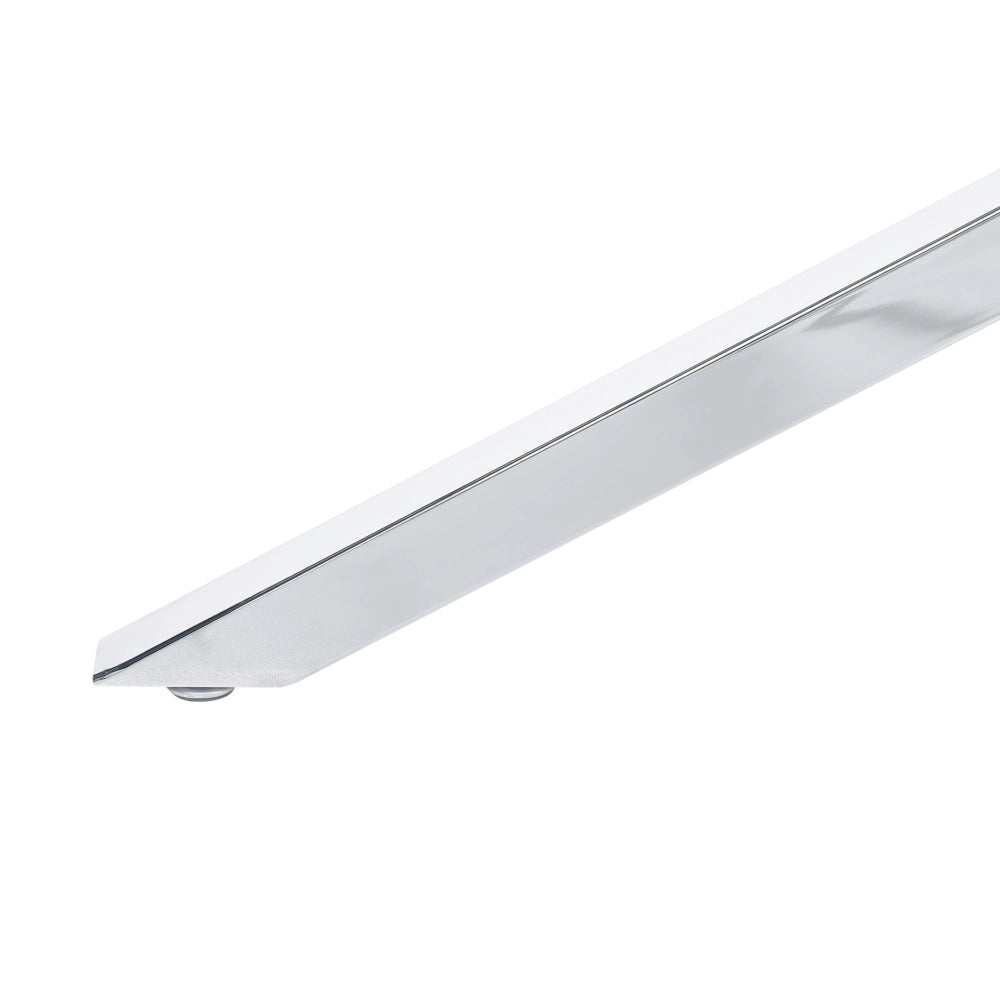 Tavolo da pranzo rettangolare con piano in vetro temperato trasparente 160 x 90 cm gambe in argento 4 persone design moderno