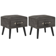 Comodino comodino cassettiera mobili per camera da letto 2 pezzi grigio 40x35x40 cm velluto 1402069