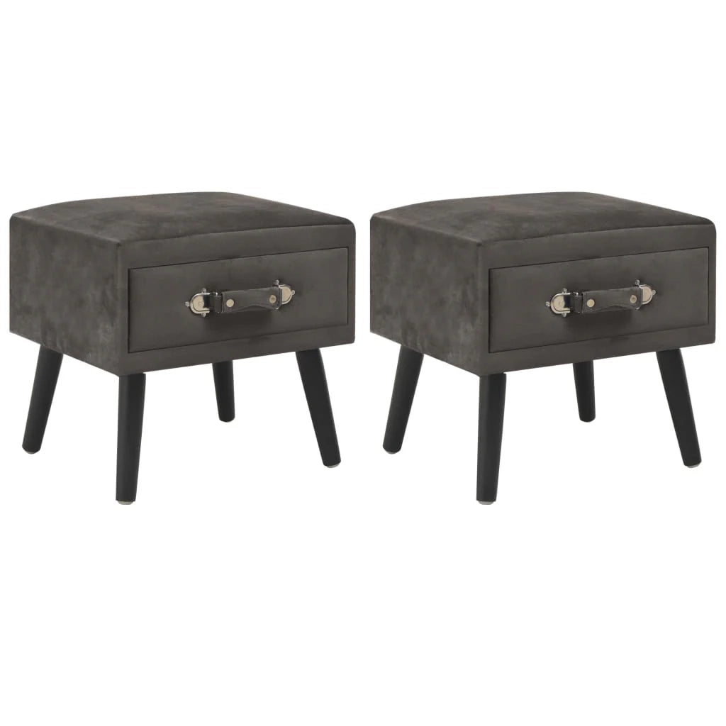 Comodino comodino cassettiera mobili per camera da letto 2 pezzi grigio 40x35x40 cm velluto 1402069