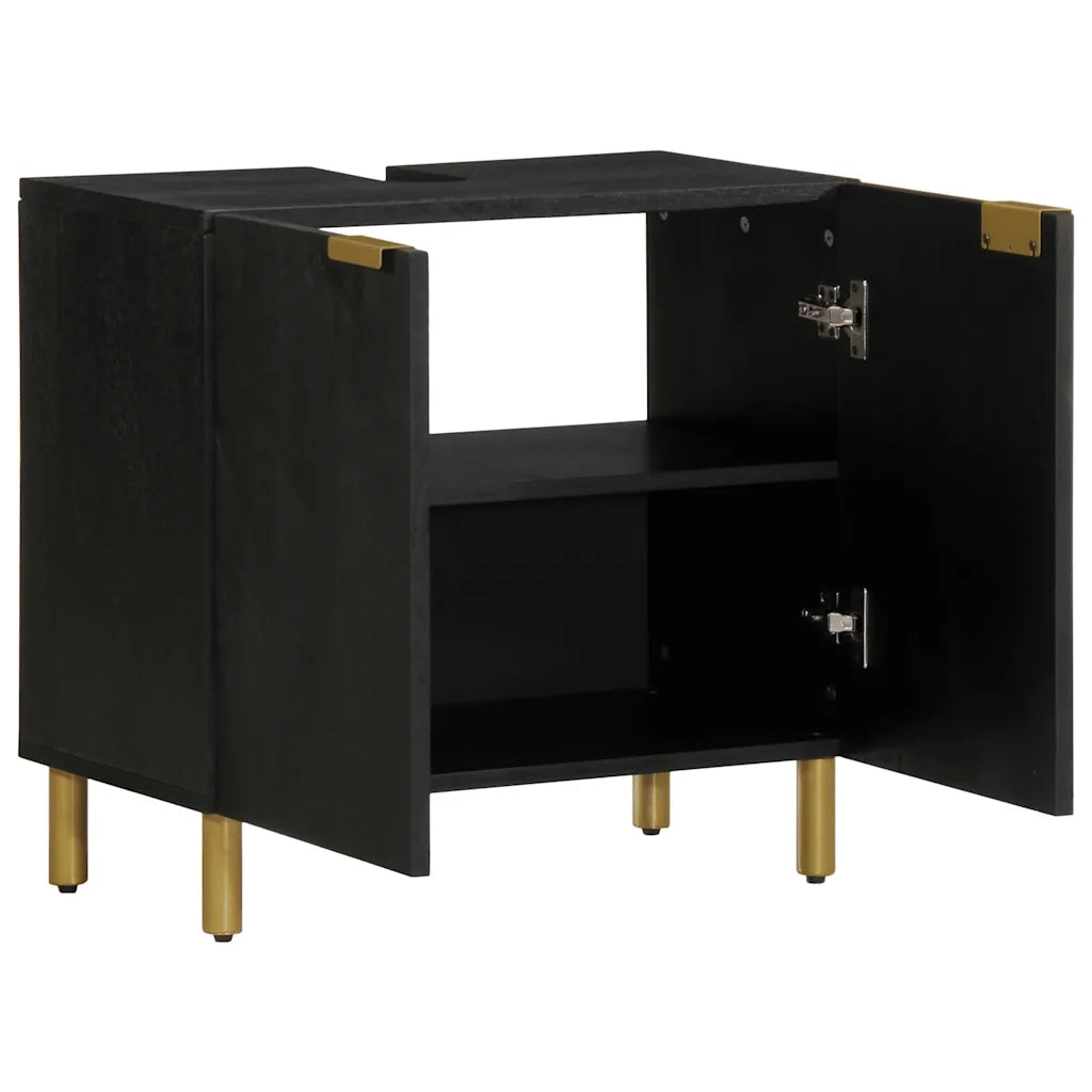 Mobile Lavabo da Bagno Nero 62x33x58 cm in Legno Multistrato 4017667
