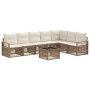 Set Divano da Giardino 8 pcs Beige polyrattan 3435726