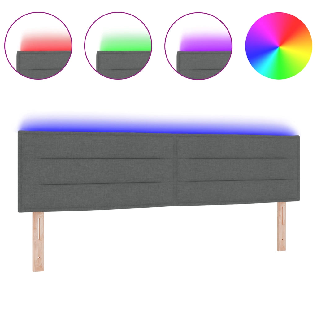 Testata a LED Design Linee Grigio Scuro 90 cm Tessuto