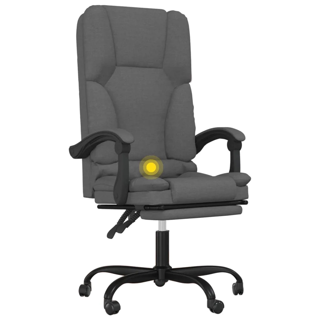 Sedia da Ufficio Massaggio Reclinabile Grigio Scuro in Tessuto cod mxl 15326