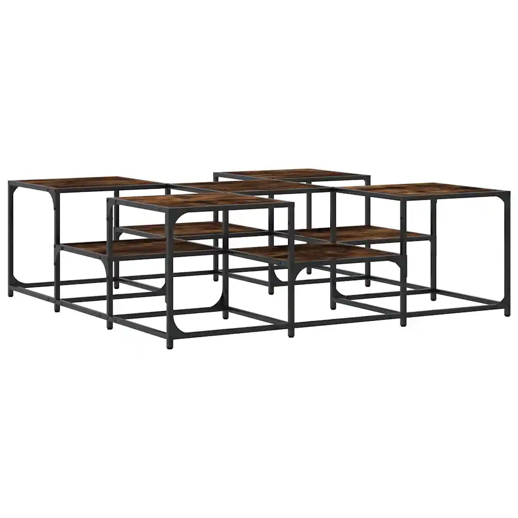 Tavolino Salotto Rovere Fumo 121x121x40 cm Legno Multistrato 839070