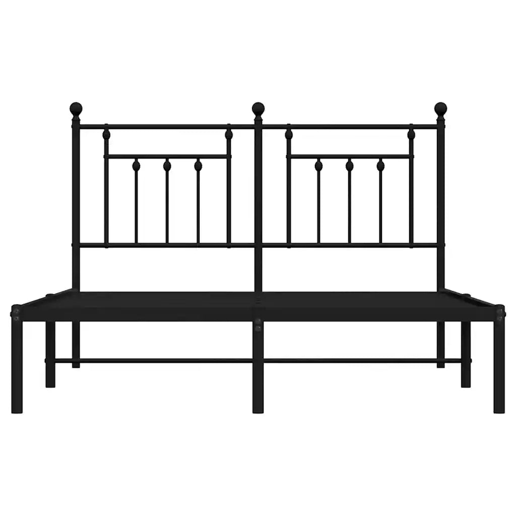 Giroletto con Testiera in Metallo Nero 140x190 cm 353537