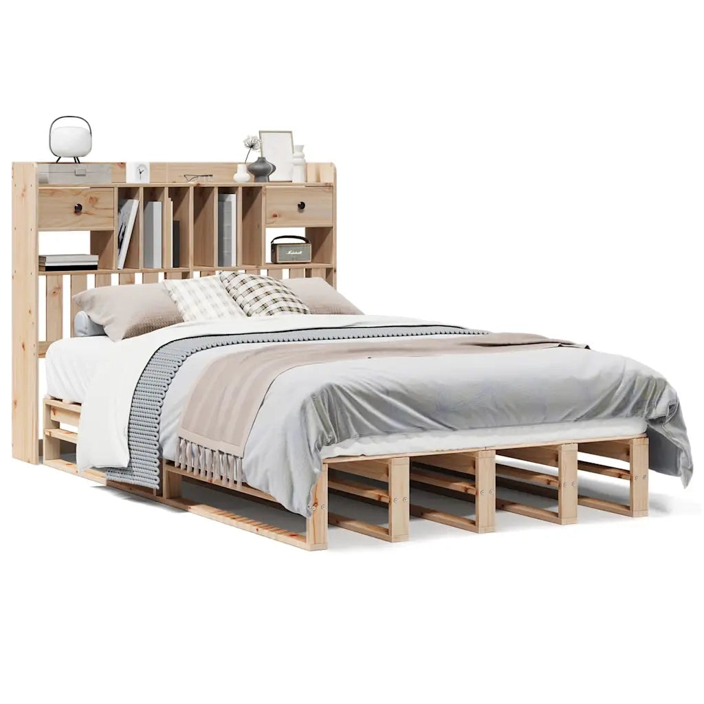 Letto Libreria senza Materasso 135x190 cm in Legno di Pino 3323983