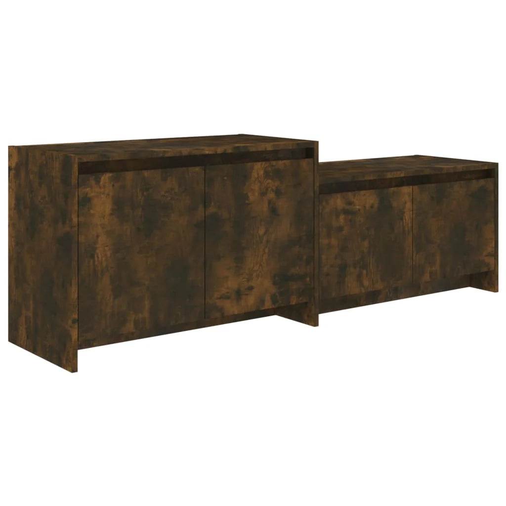 Mobile TV multimediale scaffale per televisione televisione buffet sala da pranzo soggiorno camera da letto rovere affumicato 146,5 x 35 x 50 cm derivati ​​del legno marrone 02_0027334