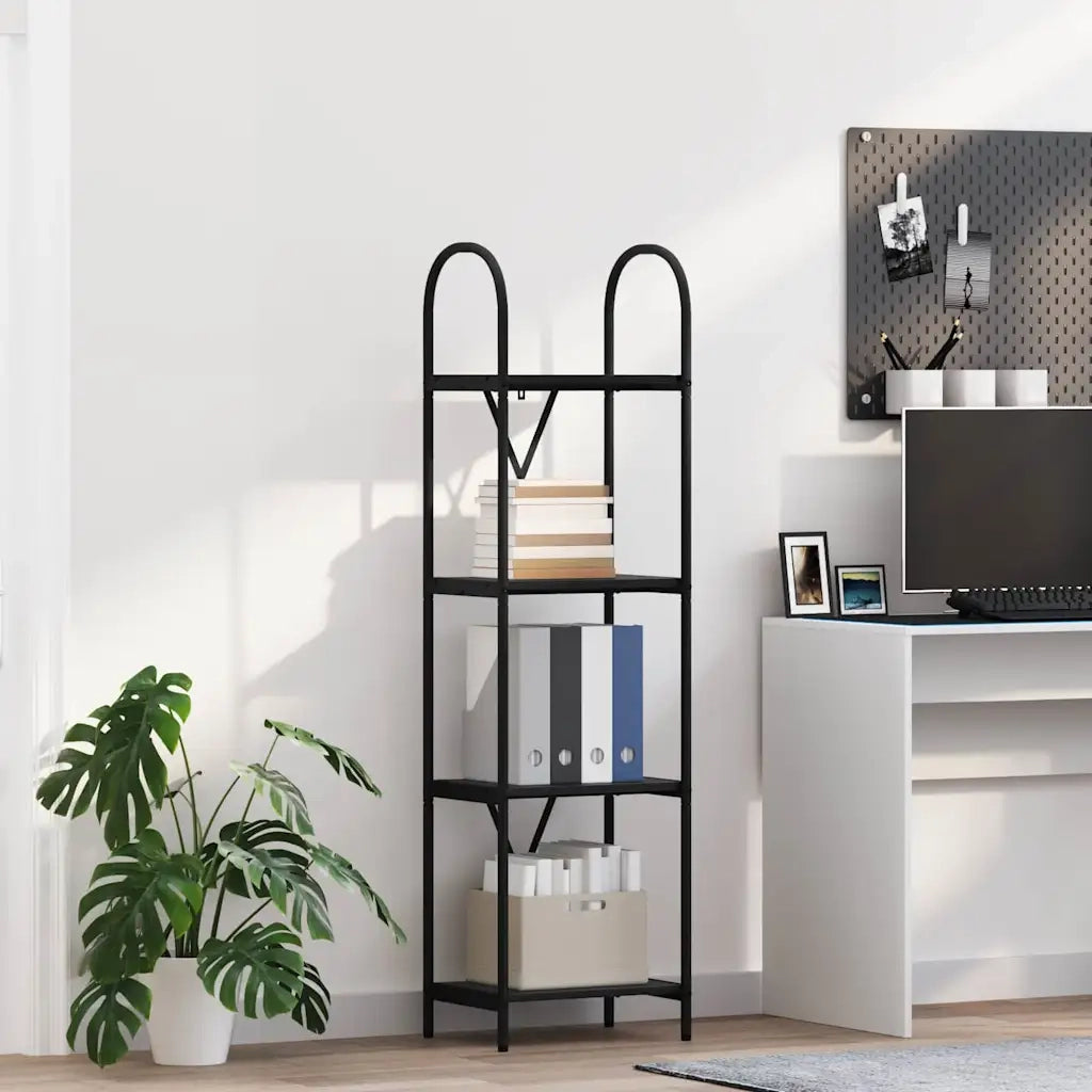 Libreria-Scaffale per Libri-Mobile di Stoccaggio Rovere Nero 40 x 30 x 146 cm Legno multistrato 702434