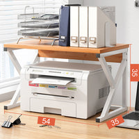 Scaffale da Scrivania Multiuso 2 Ripiani 54x35x35 cm per Stampante Ufficio in MDF Legno e Bianco