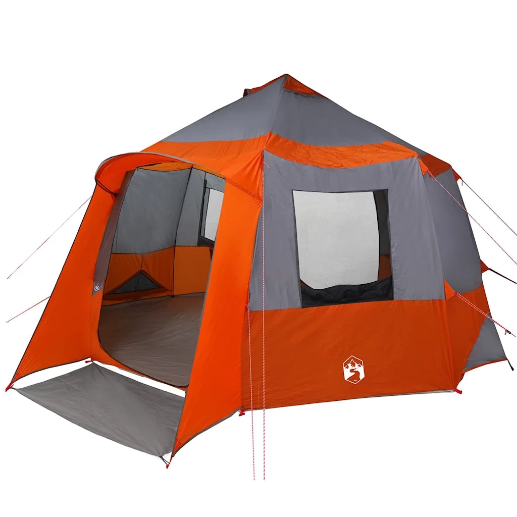 Tenda da campeggio per 12 persone con tetto Grigio e arancione