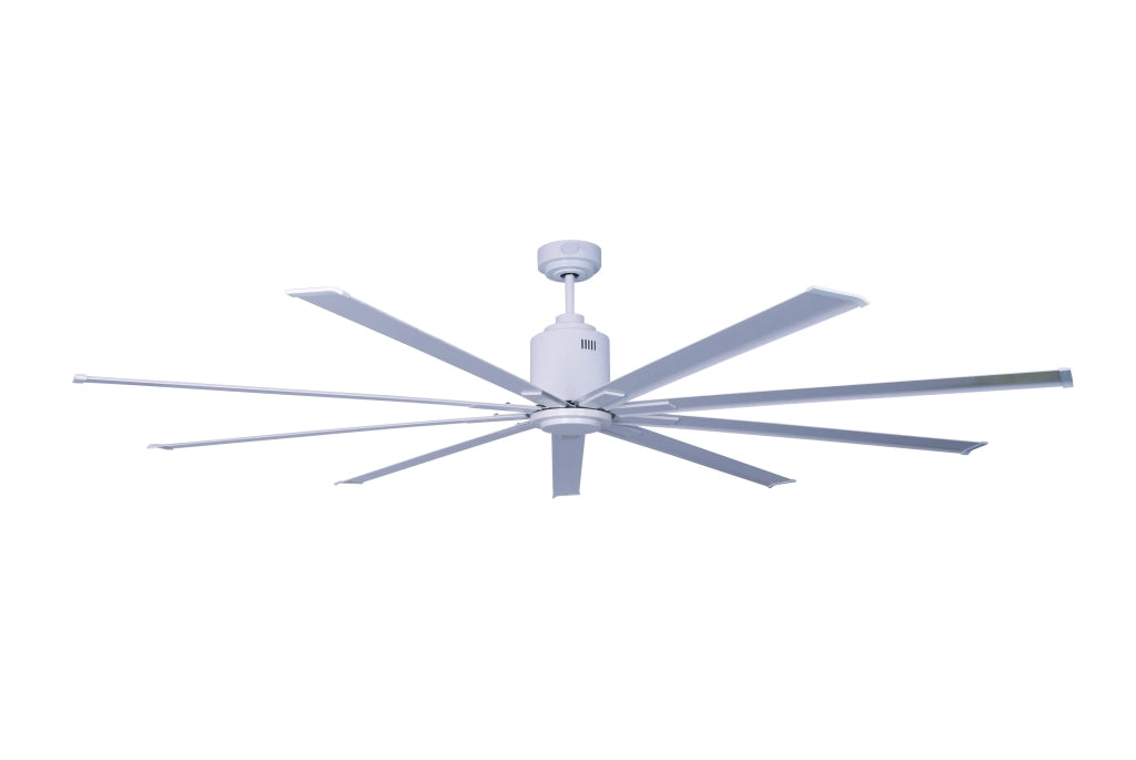 Ventilatore da soffitto a risparmio energetico GIANT bianco 203 cm con 9 pale in alluminio con telecomando 6 velocità