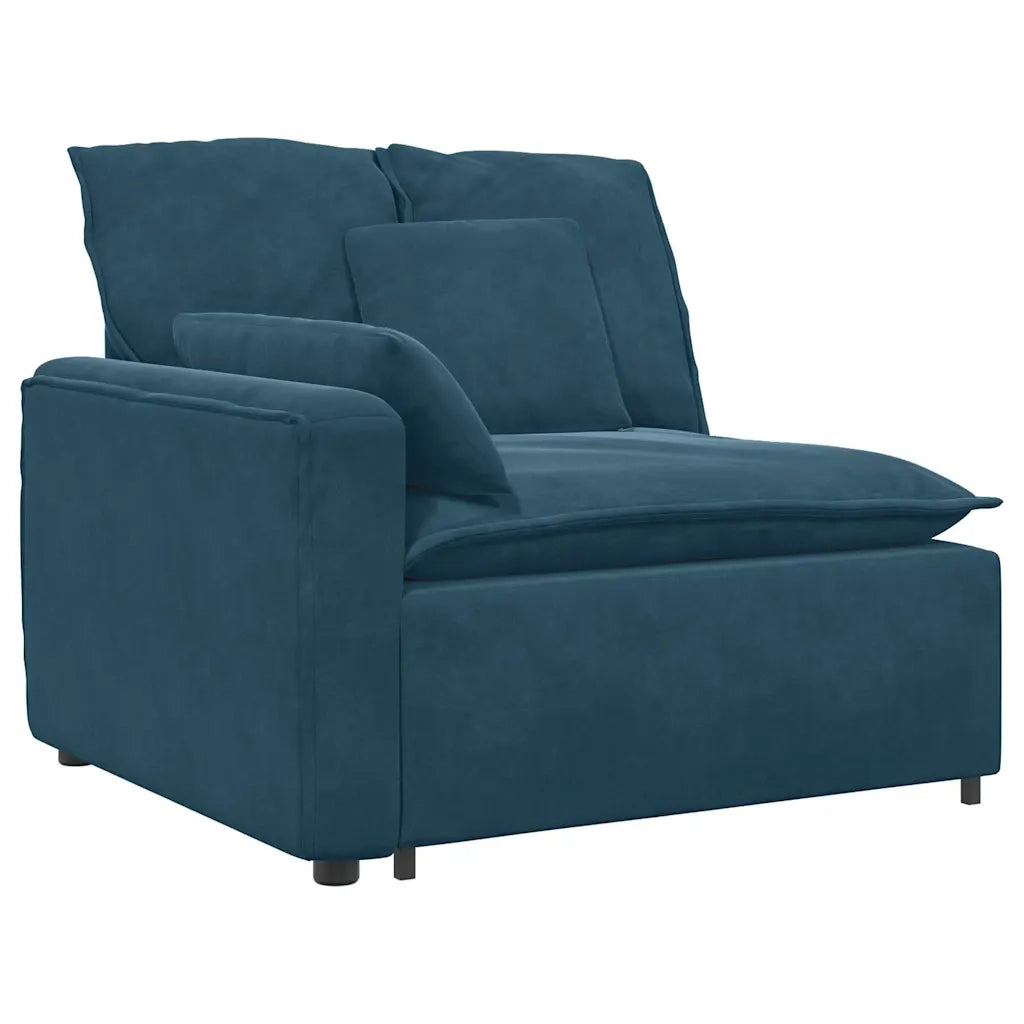Divano Modulare con Cuscini in Velluto Blu 3321158