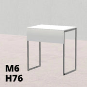 TAVOLO PINO R 50x70cm H76cm, struttura grigia con ruote, piano in melamina bianco T.TRPR.M.5070.M6rGC.BB