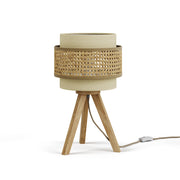 Vicco Lampada da tavolo Rattan/crema 26 x 45 cm con supporto