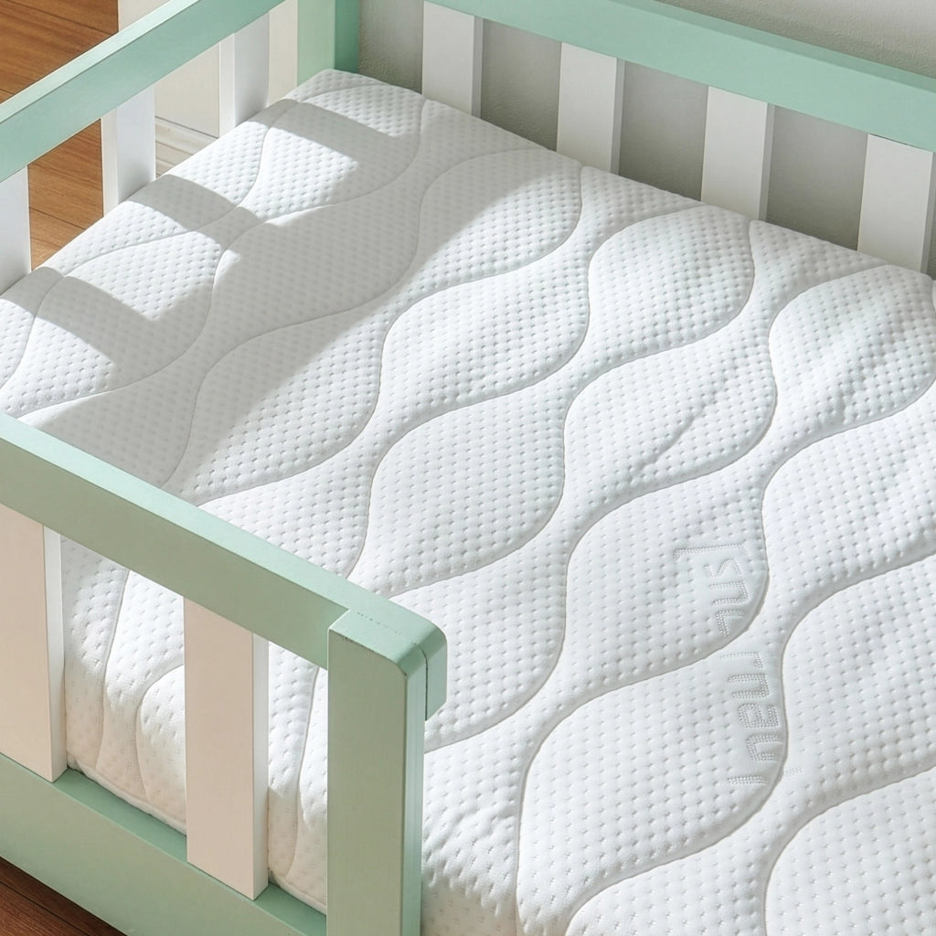 Letto per Cameretta Treviolo a Forma di Casetta in Stile Montessori con Materasso 90x200 cm - Menta Verde/Bianco [en.casa]