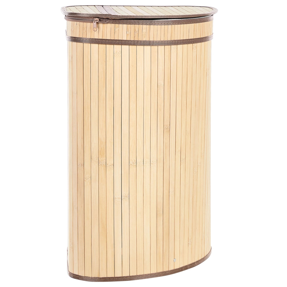 Cestino portaoggetti in bambù marrone chiaro  con coperchio Cestino per biancheria Accessori pratici lavanderia bucato