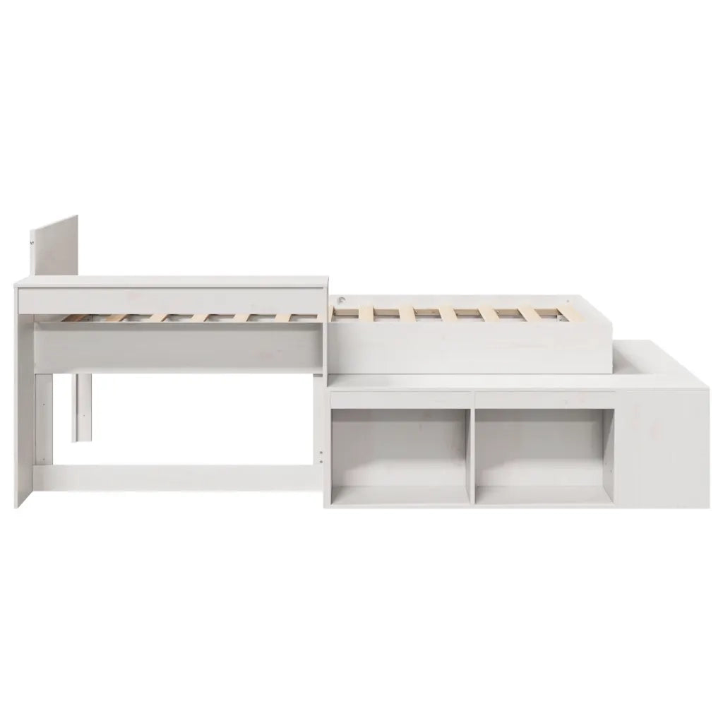 Letto senza Materasso Bianco 75x190 in Legno Massello di Pino 3309753