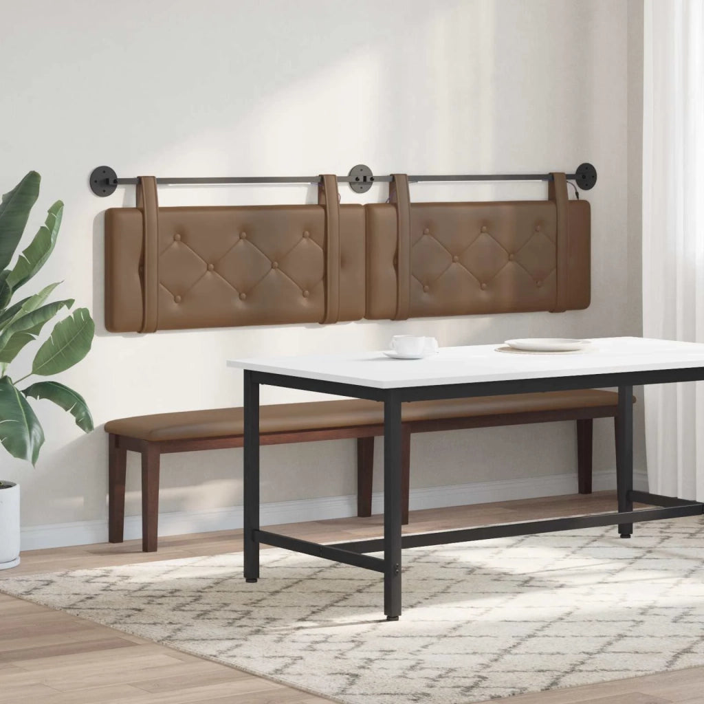 Testiera sospesa Con luce LED Cappuccino Similpelle