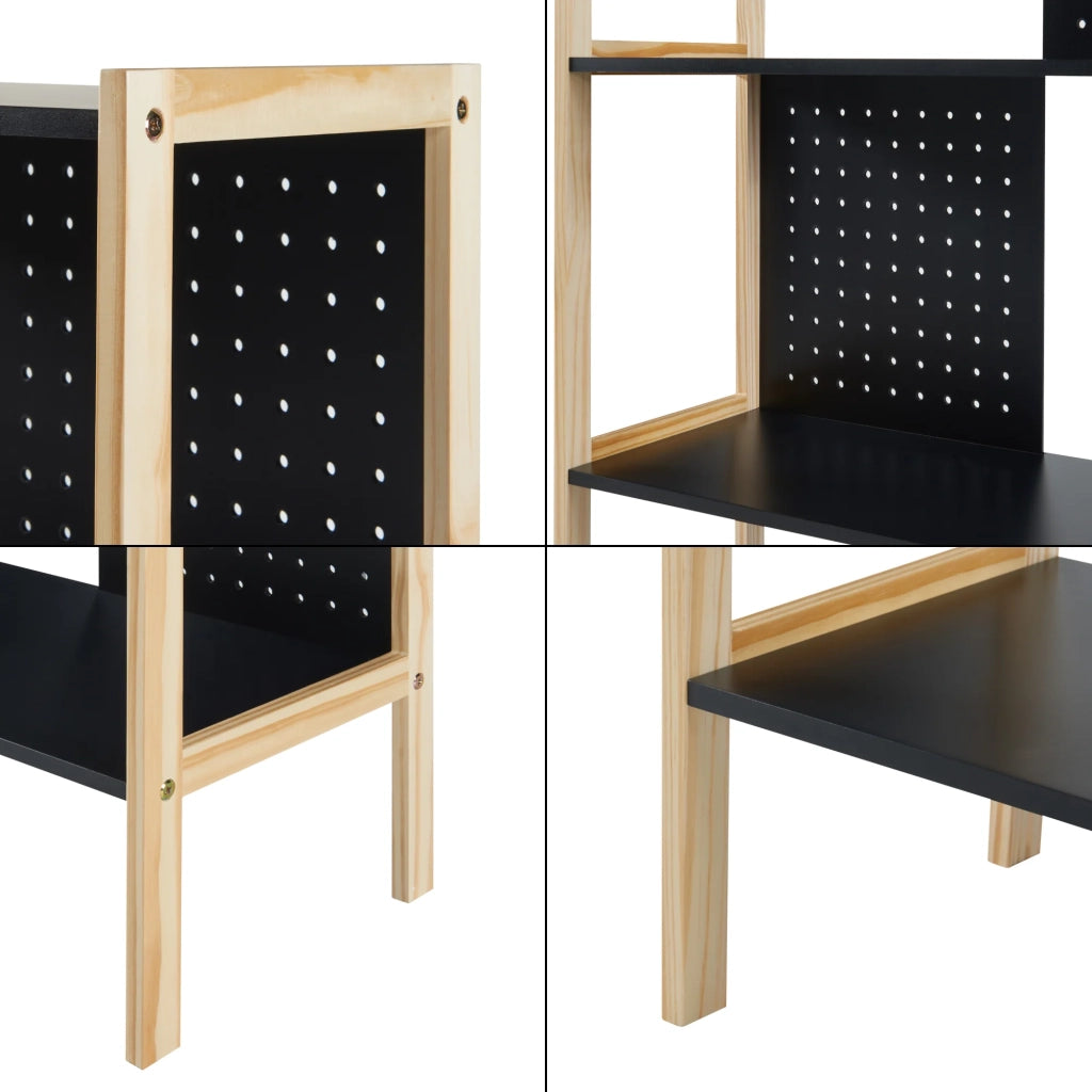 Libreria autoportante in MDF a 3 ripiani 120 x 63 x 28 cm nera 03_0008982