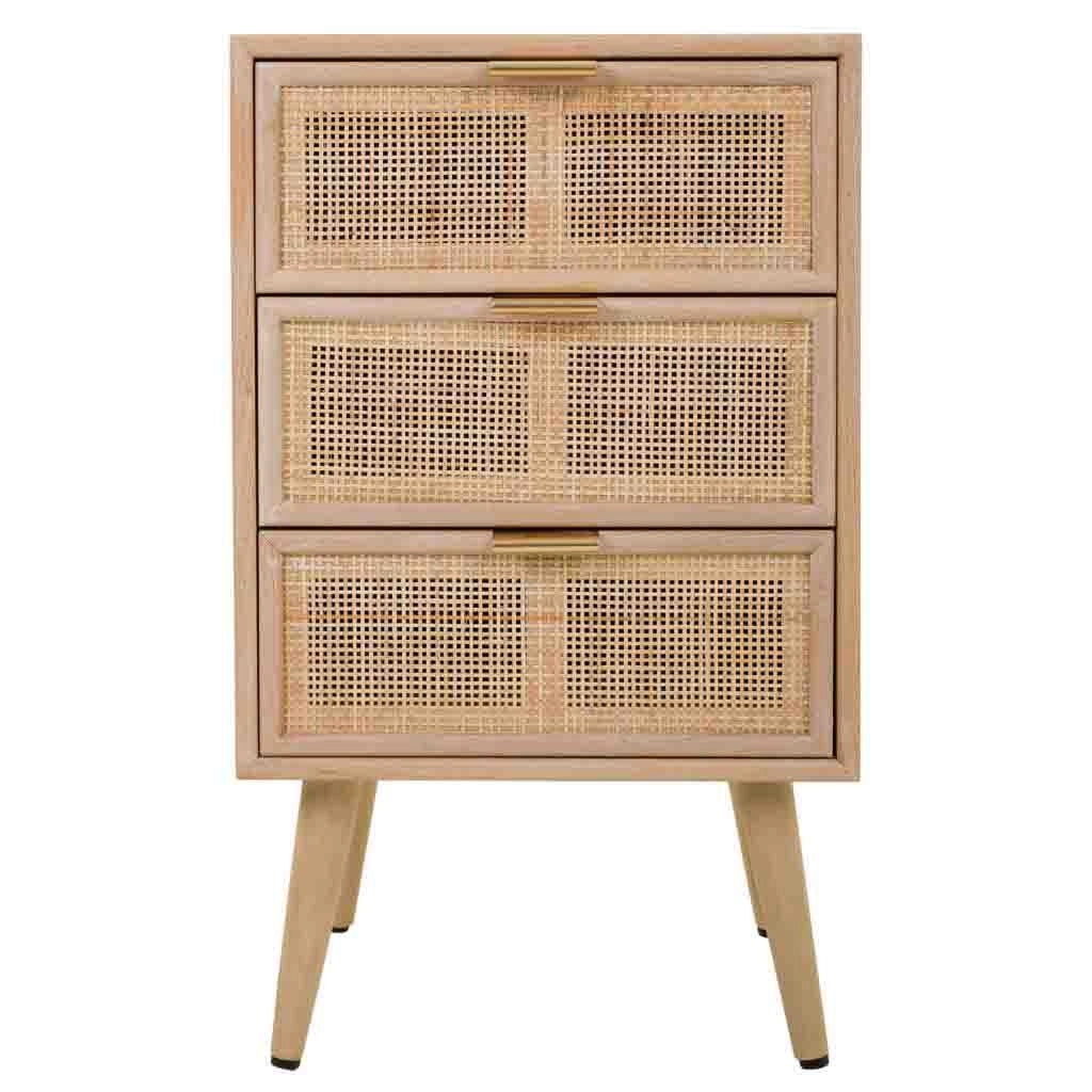 Comodino in MDF e griglia, marrone, 42x36,5x71 cm
