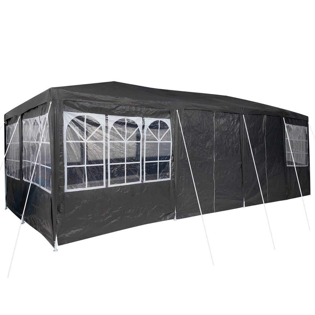 Tenda da Festa con 12 Pareti Laterali Antracite 8x4 m PE
