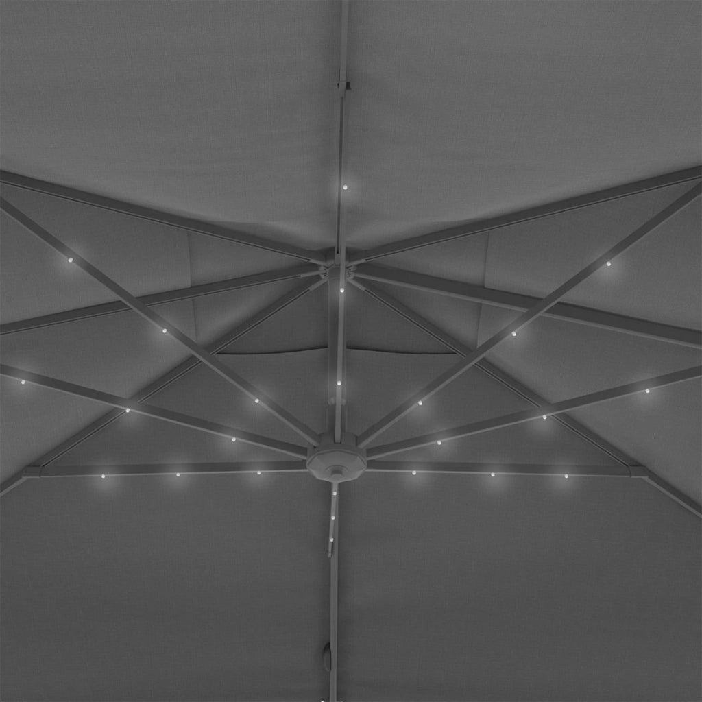 Calvi LED Grigio 3x4 M Parasole inclinabile a 360° con Copertura
