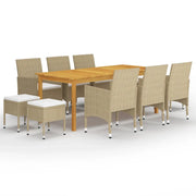 Set Mobili da Pranzo per Giardino 11 pz Beige cod mxl 69425