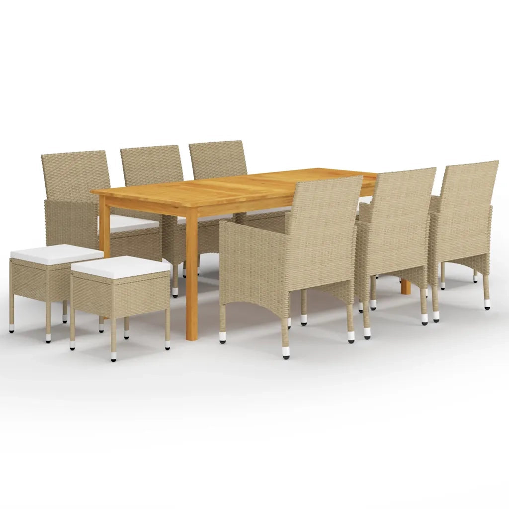 Set Mobili da Pranzo per Giardino 11 pz Beige cod mxl 69425