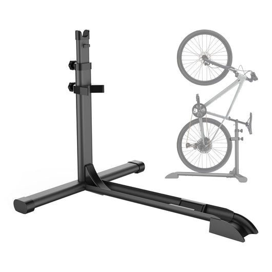 Portabici da terra universale 68,8 x 56 x 49,3-81,1 cm, porta bicicletta autoportante in acciaio, altezza regolabile