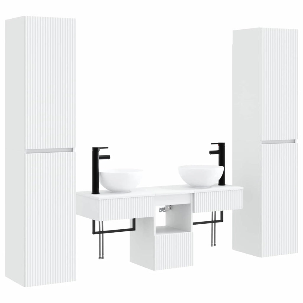 Set di mobili per il bagno 5 pz Bianco 33 x 34,5 x 160 cm 3406003