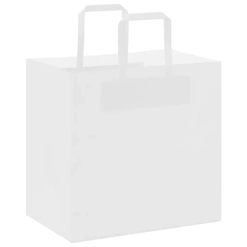 Sacchetti di Carta 50 pz con Manici Bianchi 26x17x25 cm 4101829