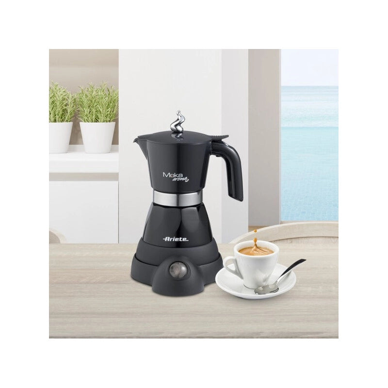 Moka Elettrica con Autospegnimento - 4/6 Tazze - 480 Watt - Nero