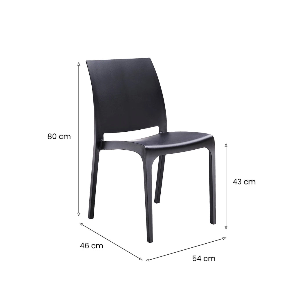 Sedia da esterno Camo, Seggiola da giardino, Seduta outdoor multiuso, Panchina da giardino, Made in Italy, 54x46 h80 cm, Antracite