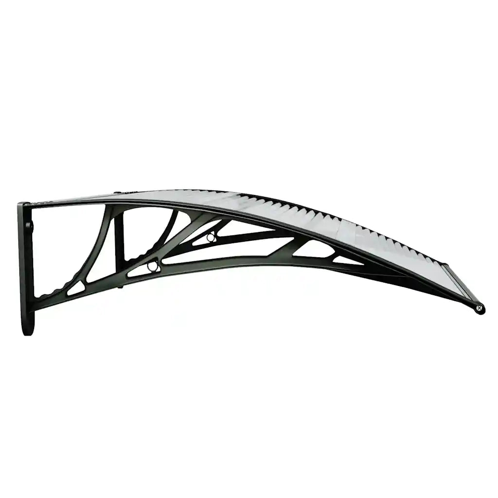 Tettoia per Porta Nero e Trasparente 80x75 cm in Policarbonato CFW2627207