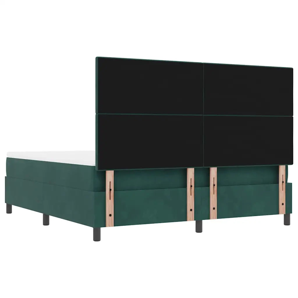 Letto a molle con testiera Verde scuro 200 x 180 cm Velluto 3344531