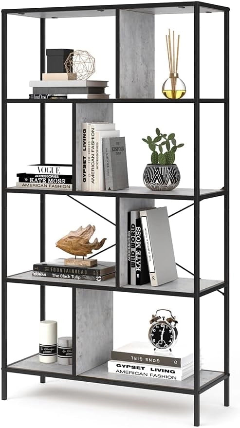 Loft Libreria FYRK Scaffale a muro Scaffale verticale Ordine Vintage 146x80 Betón