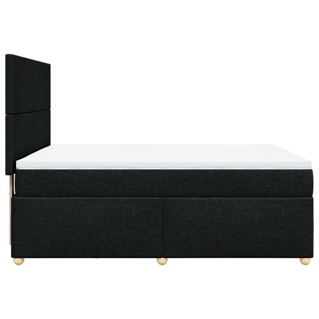 Giroletto a Molle con Materasso Nero 140x190 cm in Tessuto
