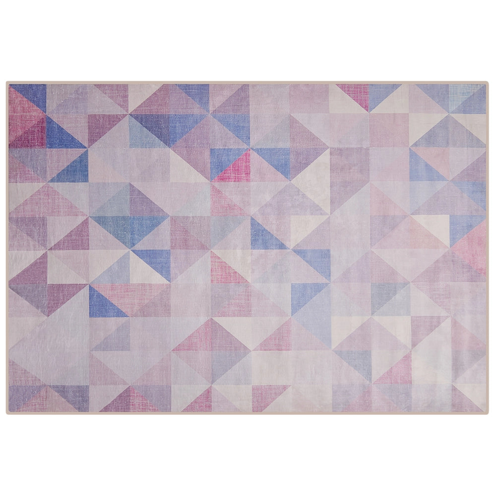 Tappeto tappetino Pastello Blu Grigio 160 x 230 cm Motivo Triangolo Tappeto Moderno Contemporaneo