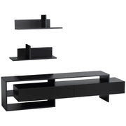 Mobile Porta TV con 2 Mensole 180x33,5x42 cm in Legno Nero