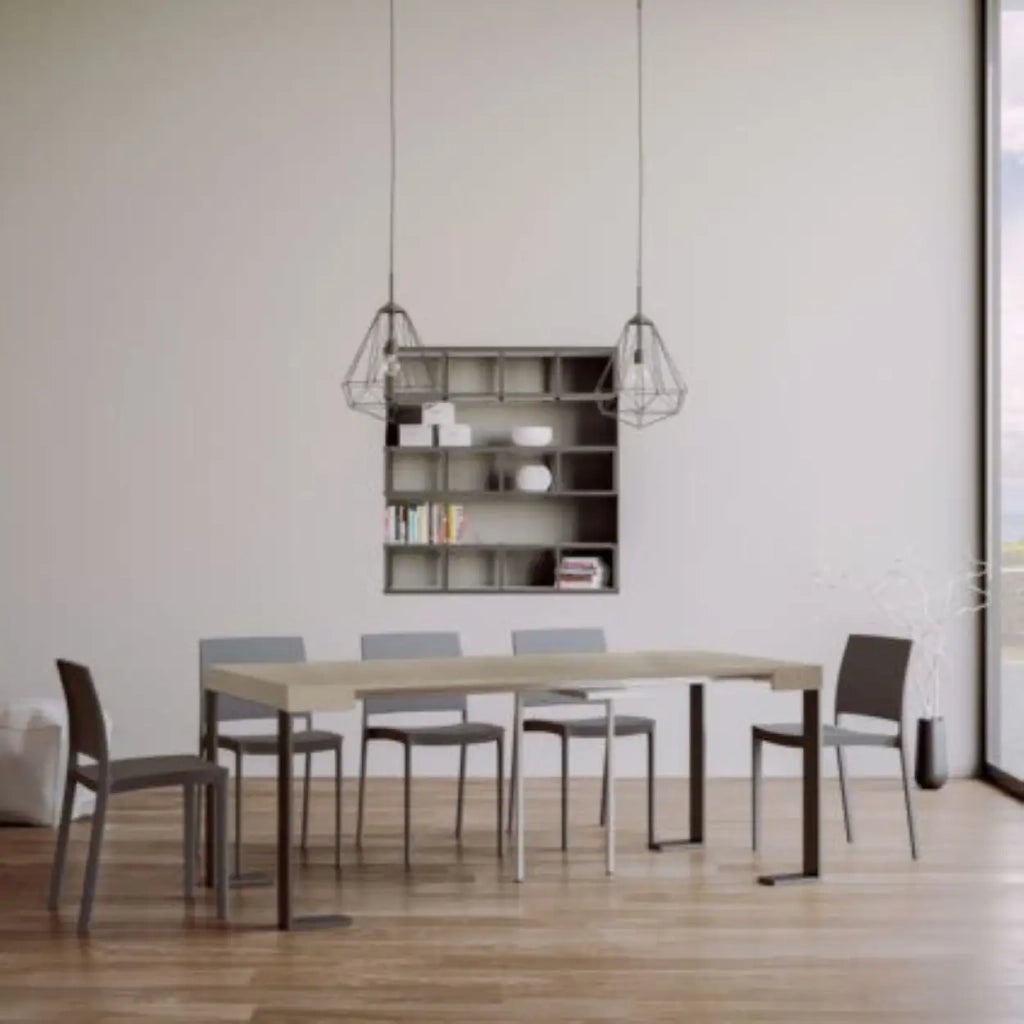 Consolle allungabile 90x40/196 cm Tecno Small cashmere gambe antracite