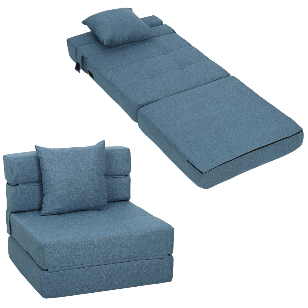 Poltrona letto convertibile 1 posto ¨C Xylo ¨C tessuto blu scuro con cuscino
