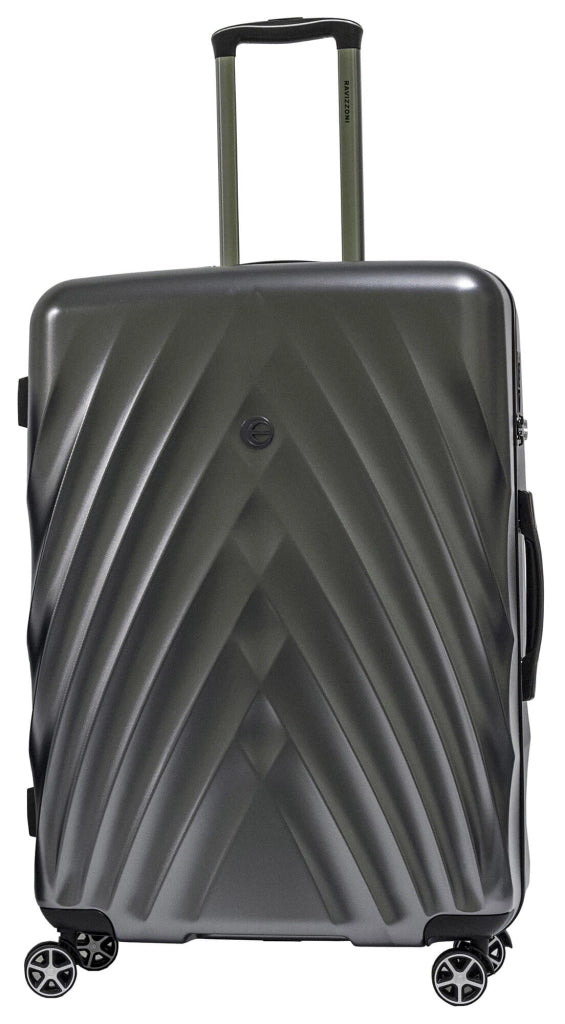 Set 3 Valigie Trolley Rigide in PET 4 Ruote TSA Ravizzoni Diamante Grigie