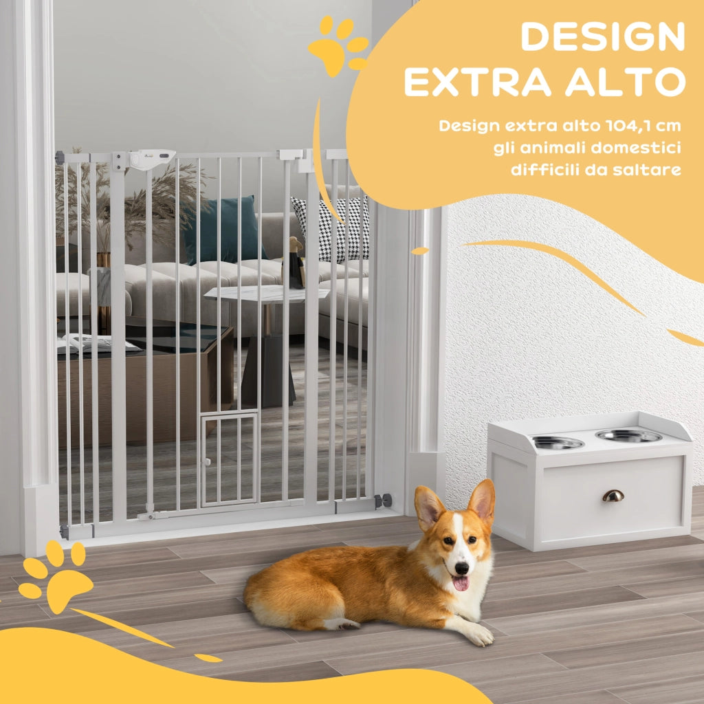 Cancello per Cani Regolabile ¨C Zephmum ¨C Bianco 74-101x104 cm